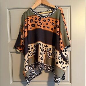 Leopard Print Poncho Top